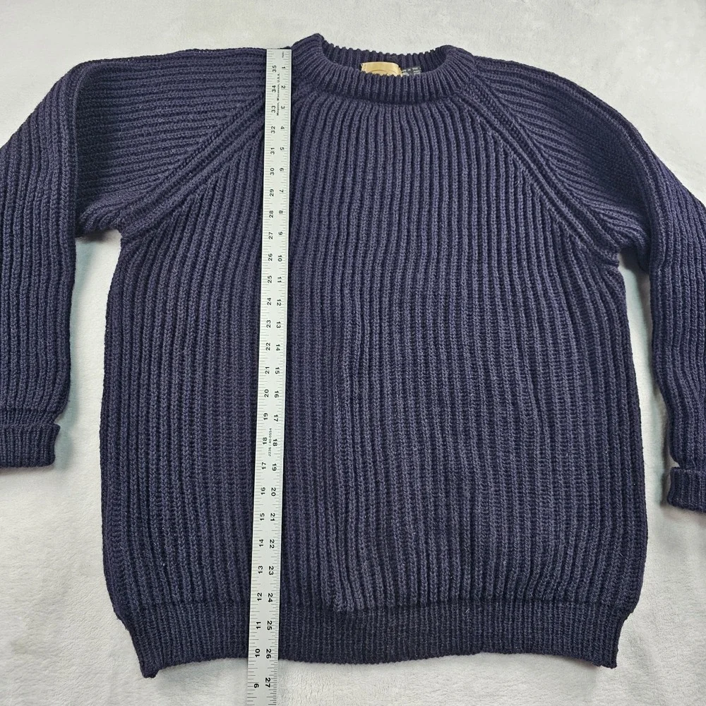 Vintage 80's Mybro Chunky Knit Jumper Mens XL Fisherman Aran Heavyweight Navy UK